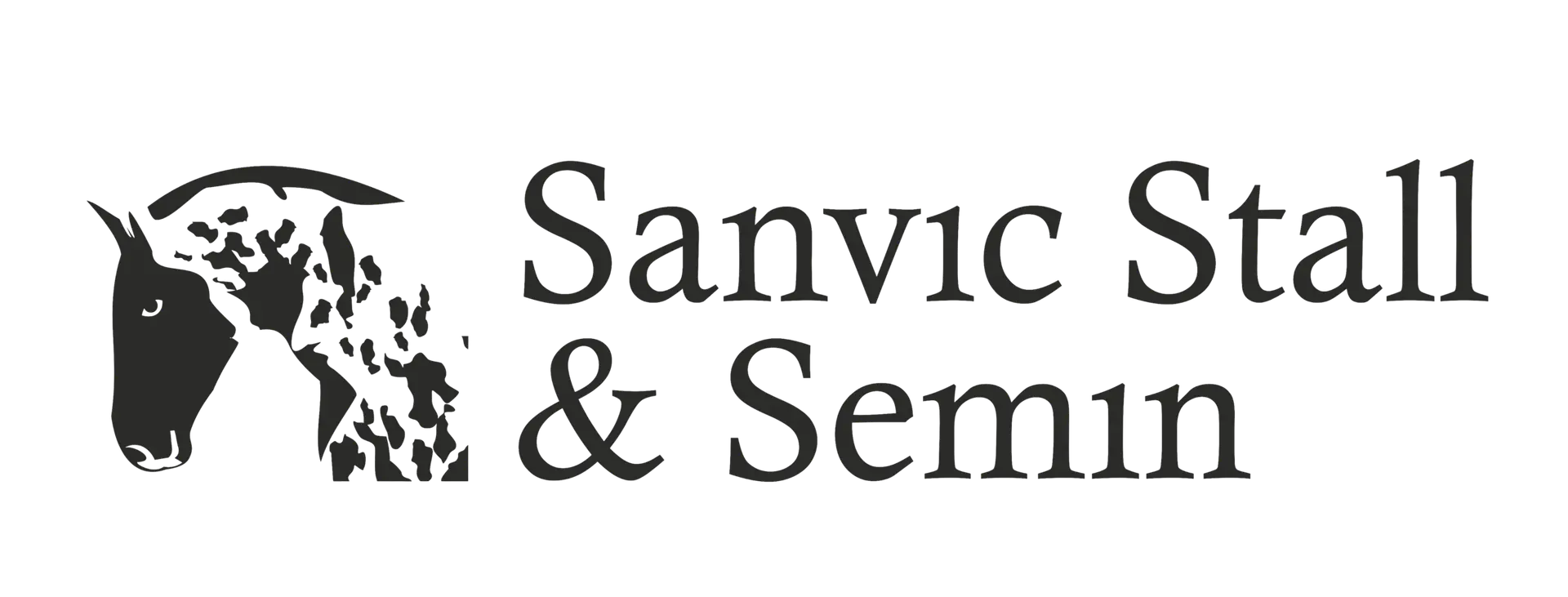 Sanvic semin och stall logga med en häst
