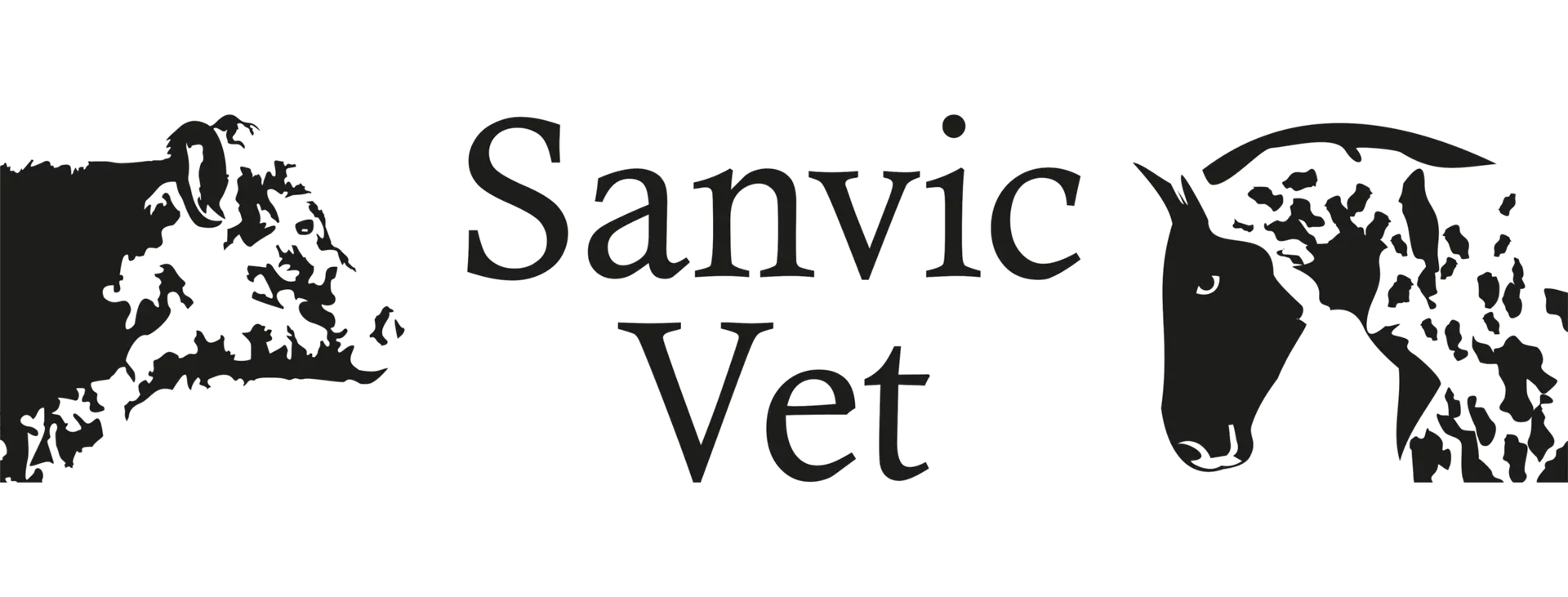 Sanvic Vet's logotyp med en häst.